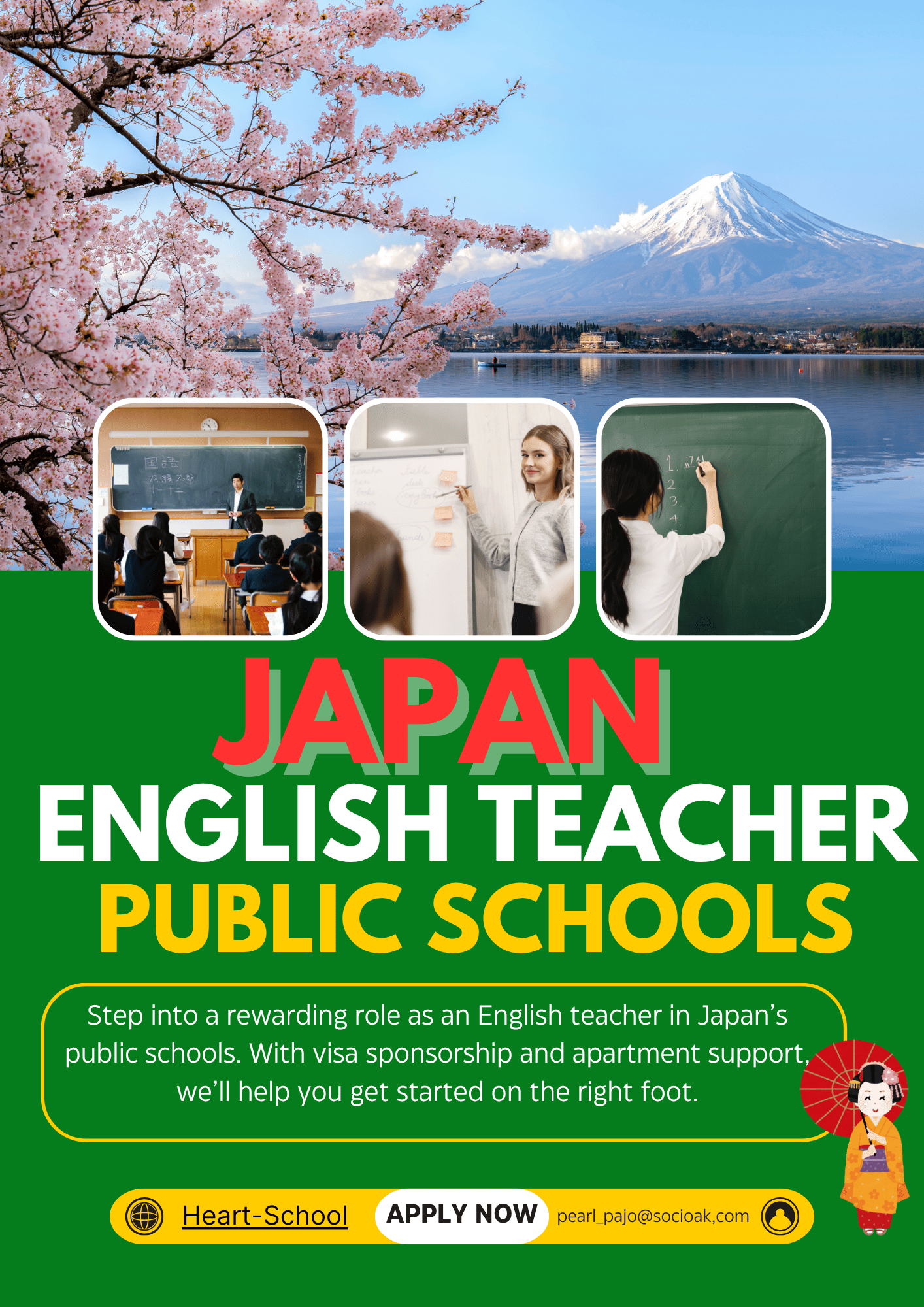 Job Post Banner Work, Learn, and Live in Japan: Become an Assistant Language Teacher